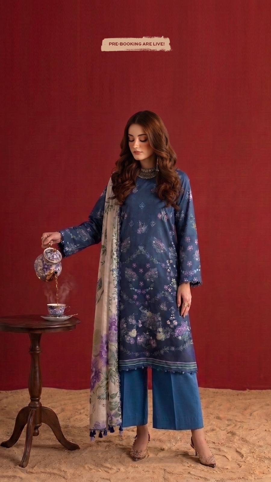 Luxury LIinen  Digital Printed Shirt &  Luxury  Digital printed Linen   dupatta & Dyed linen Trouser•◇•